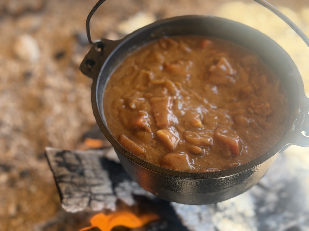 囲炉裏で〆カレー🍛🥄